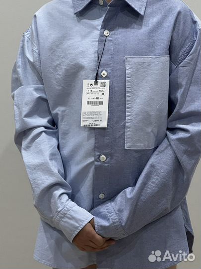 Рубашка zara оксфорд в стиле Пэчворк