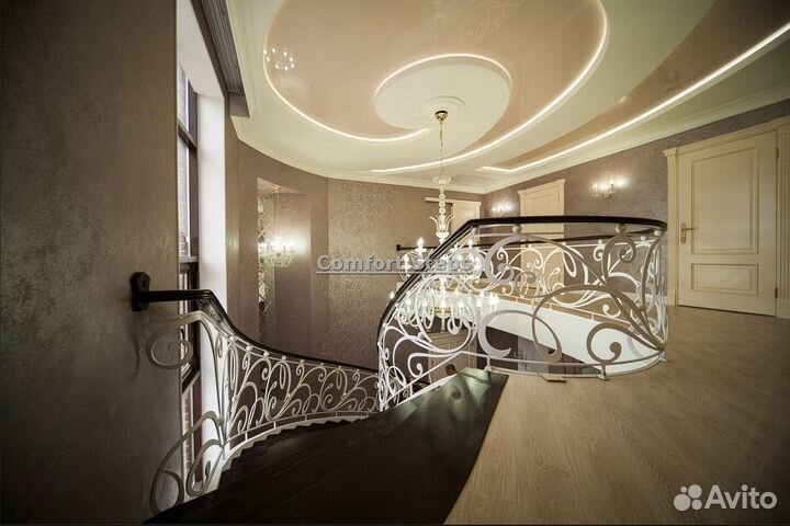 Обшивка бетонного каркаса лестниц