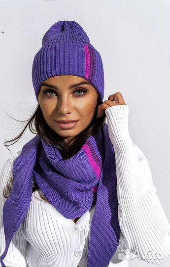 Шапка+шарф женский