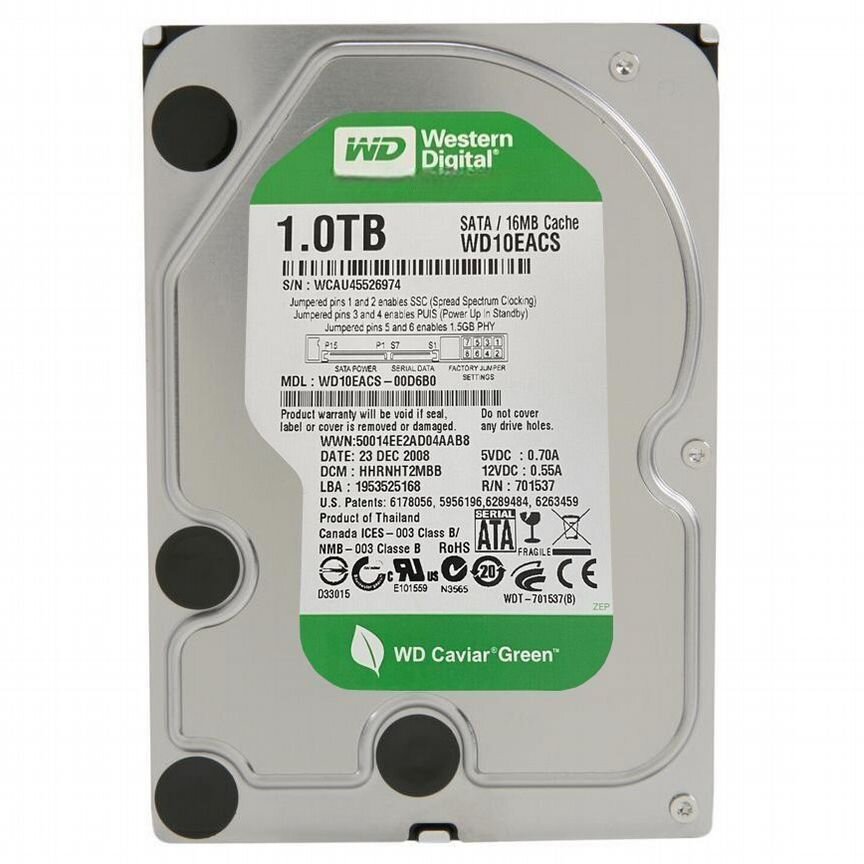 [WD10EARS] Жесткий Диск Western Digital Wd10eacs 1tb Sata2 Wd10ears