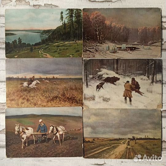 Старые открытки - почтовые карточки 21 шт Живопись