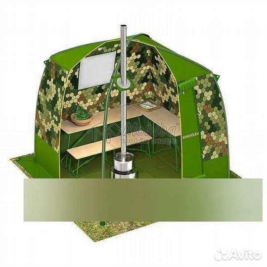 Баня на дровах мобильная, отдых на природе