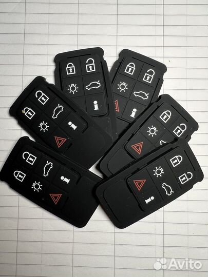 Кнопки резинки ключа Volvo 6 кнопок