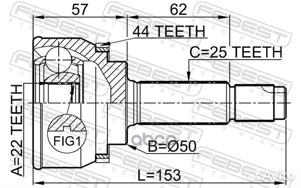 ШРУС внешний hyundai accent II 0410-004A44