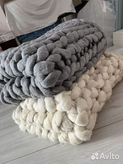 Вязаный плед мериноса