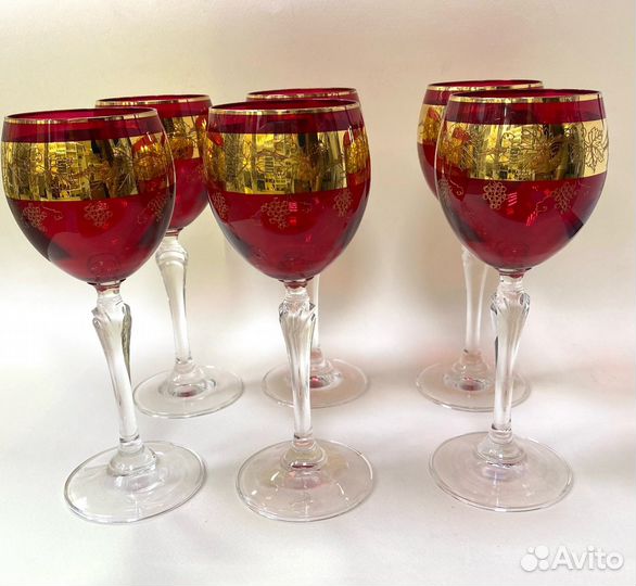 Набор винных бокалов 6шт чешское стекло Bohemia