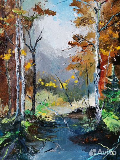 Картина маслом природа холст на картоне