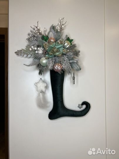 Новогодний декор для дома, рождественский сапожок