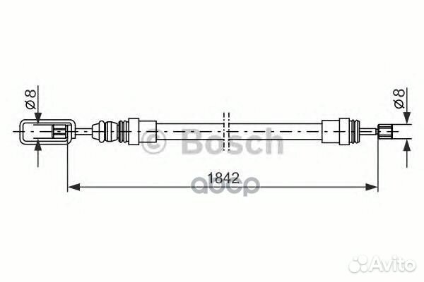 1 987 477 422 трос ручника средний Peugeot 405