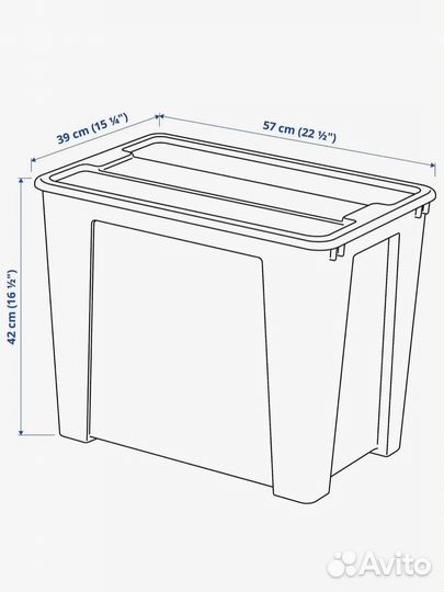 Контейнер 65 л IKEA samla самла