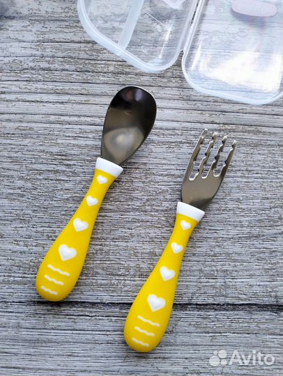 Набор для детского прикорма вилка ложка новые