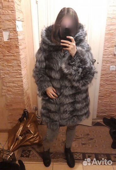 Шуба трансформер чернобурка