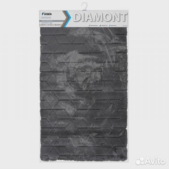 Коврик для ванной 1-ый Fixsen diamont, графит (FX