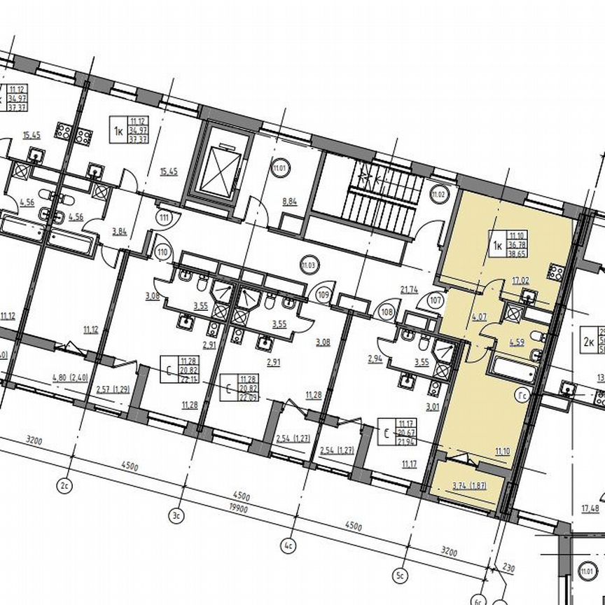 1-к. квартира, 38,7 м², 11/12 эт.