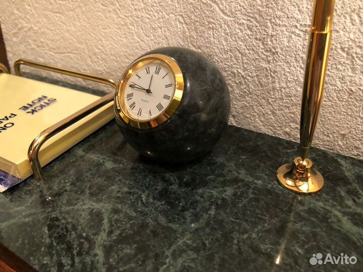 Настольный набор(зелёный мрамор)