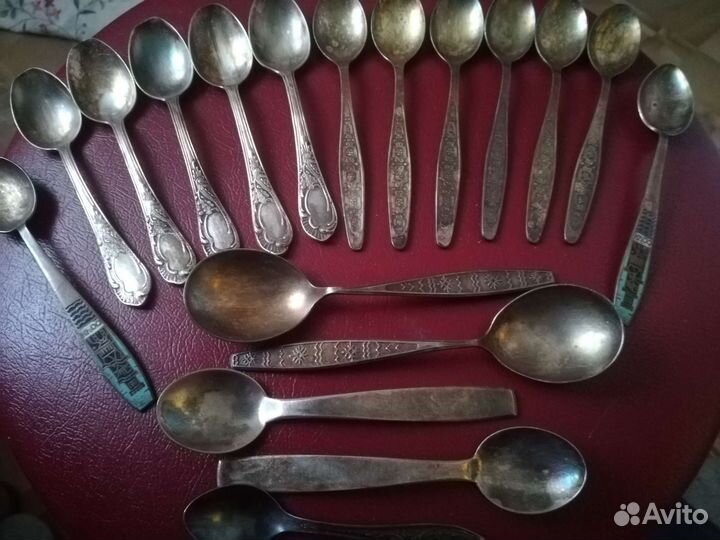 Ложки и вилка для лимона из СССР, мельхиор