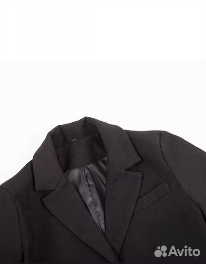 Укороченный пиджак женский чёрный