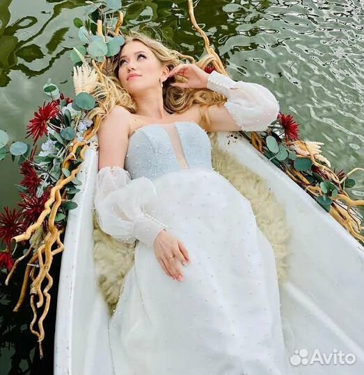 Новое свадебное платье дизайнерское 42/44/46