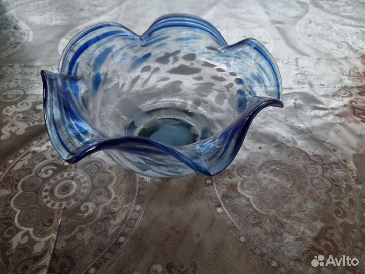 Ваза конфетница цветное стекло