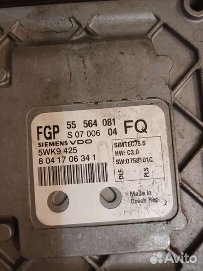 Эбу мозги astra h zafira b 1.6 1.8 бензин 75.5