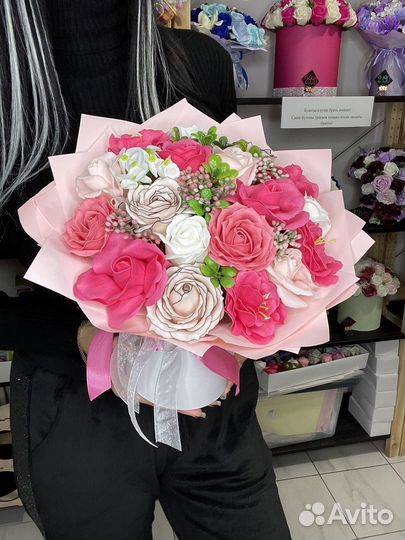 Букет из мыльных роз