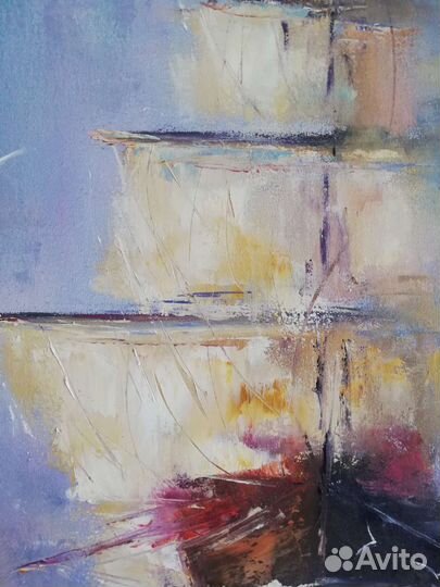 Картина маслом Корабль/Парусник 40 *50 см