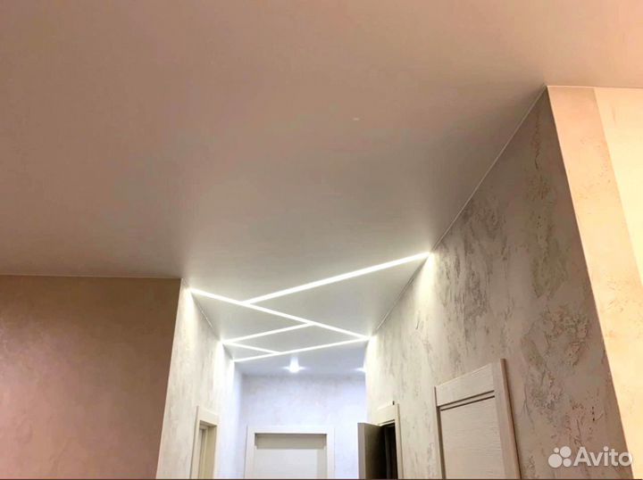 Натяжные потолки под ключ с освещением