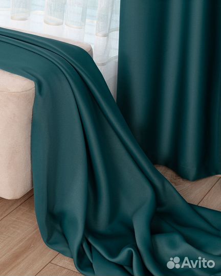 Шторы блэкаут Марсель Зеленый опал