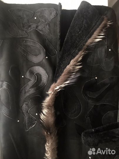 Дубленка натуральная кожа, натуральный мех