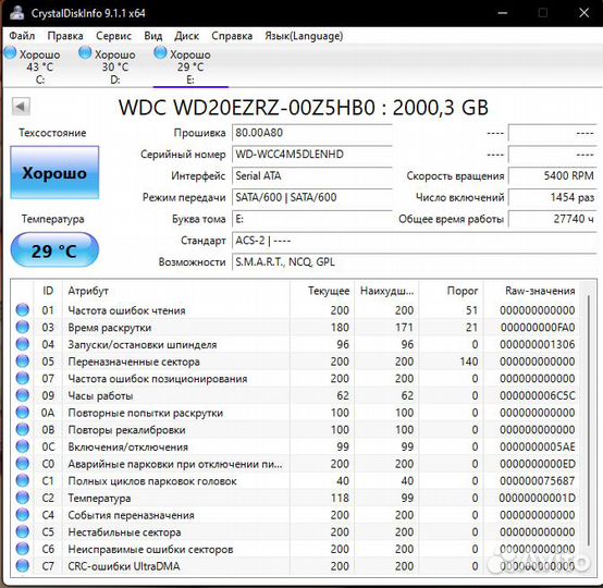 Жесткий диск 2Tb WD Blue 5400rpm