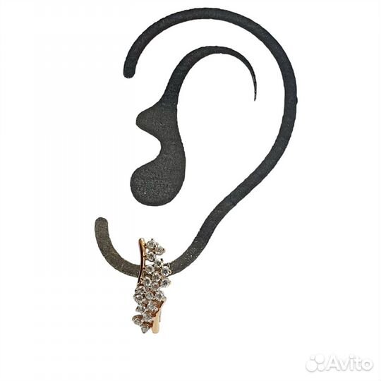 Золотые серьги 585 с фианитами