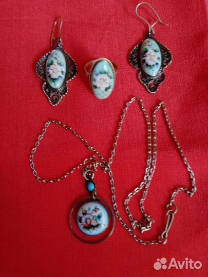 Комплект украшения финифть