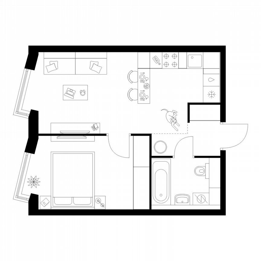 1-к. квартира, 38,6 м², 31/32 эт.