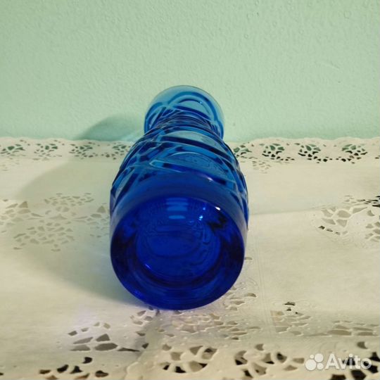 Ваза из кобальтового стекла, ссср, винтаж