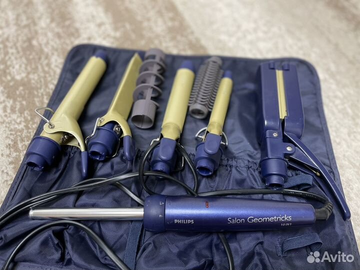 Набор плойка, выпрямитель, гафре philips