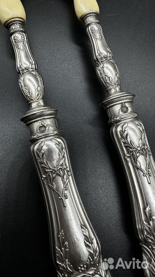 Набор для Салата Ложка Вилка ручки Серебро Франция