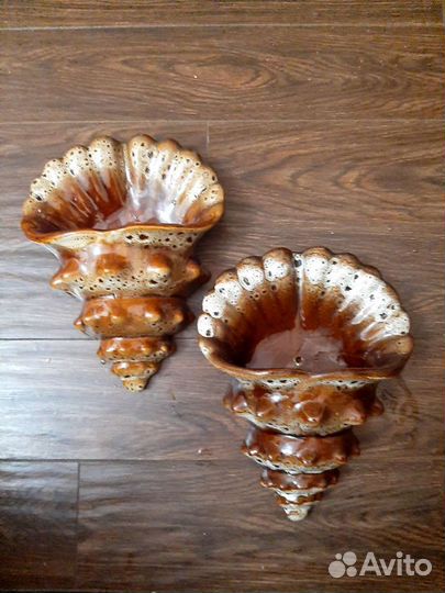 Кашпо настенные, ракушка Сухарница