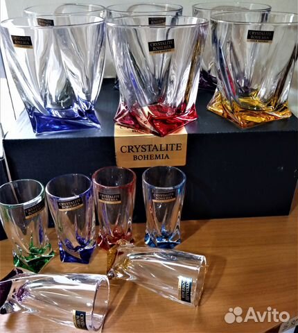 Набор стопок Квадро Ассорти.Богемия Чехия