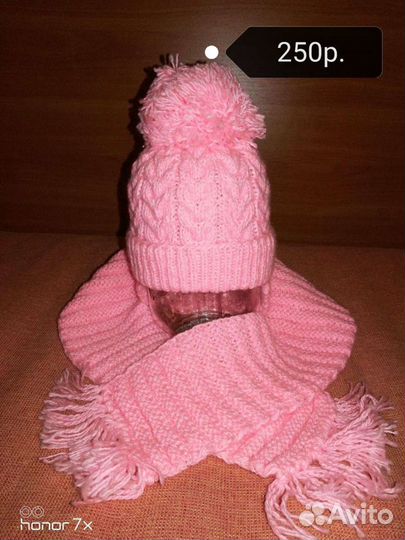 Шапки тёплые для девочки, р. 40-46