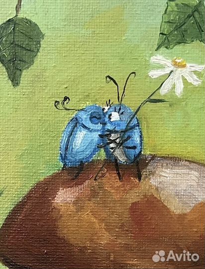 Картина маслом на холсте Грибы