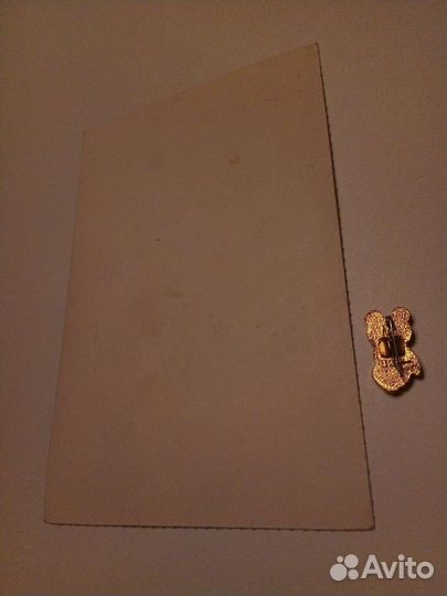 Олимпийский мишка 1980 открытка+значок