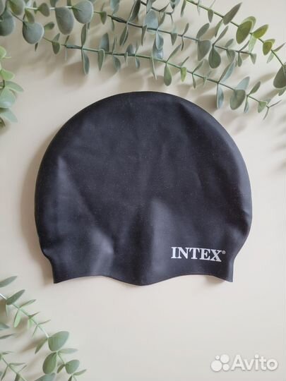 Шапочка для плавания универсальная чёрная Intex
