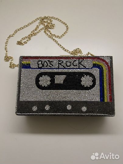 Сумка-клатч на цепочке, стразы