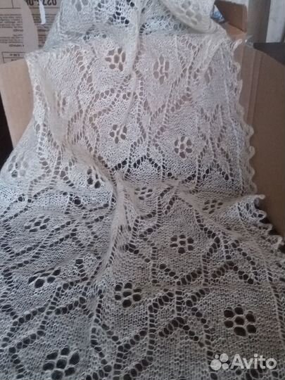 Палантин пуховый ажурный Оренбургский