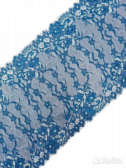 Кружево шантильи (реснички). Турция. 17,5 см. Сини