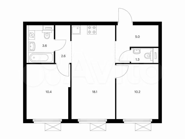 2-к. квартира, 51,2 м², 28/33 эт.