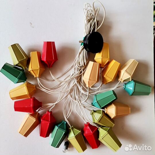 Елочная, новогодняя гирлянда СССР шишка