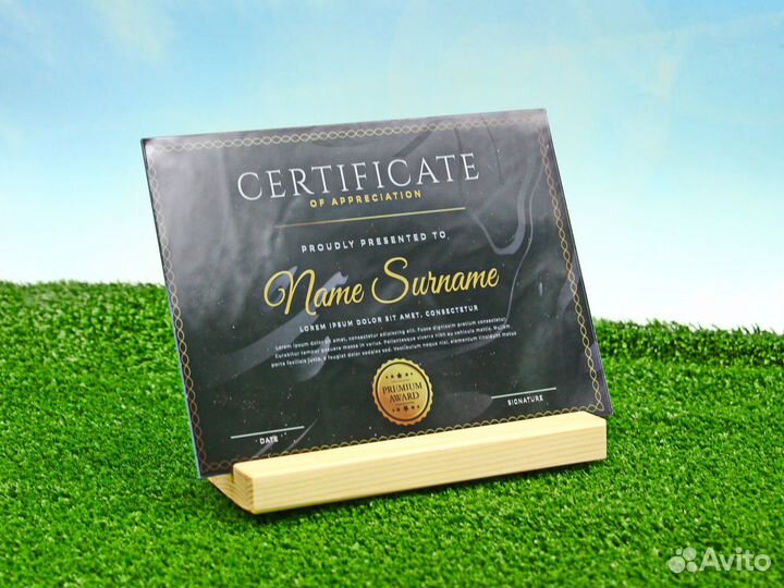 Стильные сертификаты и визитки из стекла, пластика