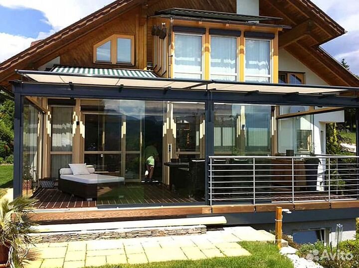 Безрамное раздвижное остекление