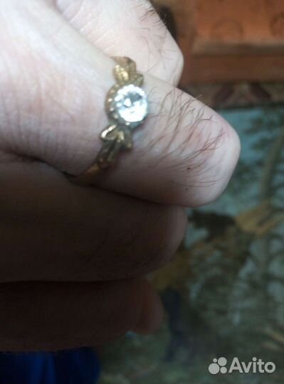 Бронзовое кольцо скамнем женское 19 в